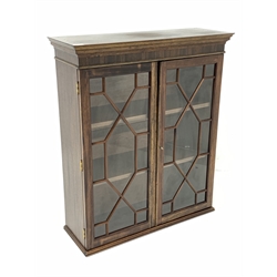 20th century glazed mahogany bookcase, with astragal glazed doors enclosing two adjustable shelves, W79cm