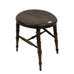 Victorian stool with elm seat