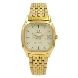 Omega Seamaster ladies stainless steel and gold-plated quartz bracelet wristwatch, 