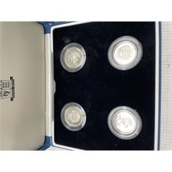 Two The Royal Mint silver proof pattern collections, dated 2003 and 2004, both cased with certificates