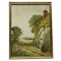 Frederick Hines (1852-1952): 'A Surrey Lane' and 'Harvest Time', pair watercolours signed 36cm x 27cm (2)