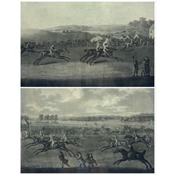 John William Edy (British 1760-1820) after John Nost Sartorious (British 1755-1828): 'Ascot - Oatlands Sweepstakes' and 'Epsom - Derby Sweepstakes', pair aquatints pub. J Harris 1792, 37cm x 53cm (2) 