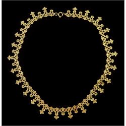 9ct gold fancy link chain necklace, hallmarked