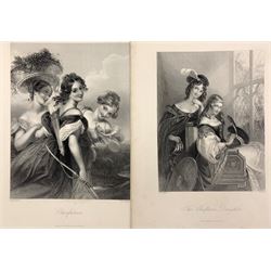 After Edmund Thomas Parris (British 1791-1873): collection seven engravings including 'Cheerfulness' and 'Hope' together with further engravings after other British artists including Edward Corbould, Fanny Corbaux, J Brown max 28cm x 20cm (30)