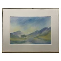 Paul T Windridge (British 20th Century): Lakeside Reflections, watercolour signed 36cm x 54cm; L Carlton (British Contemporary): 'Northern Pines', print signed titled and numbered 193/225 in pencil 43cm x 66cm 