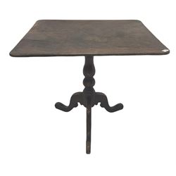 Victorian mahogany occasional table, the tilt top over a turned column, raised on splayed supports W83cm, H73cm
