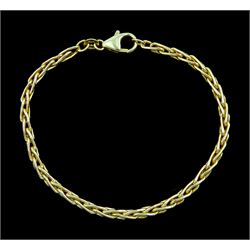 9ct gold spiga link chain bracelet, stamped 375