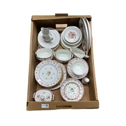 Wedgwood Bianca part tea set, pair of Royal Albert Cottage Garden sandwich plates etc in one box