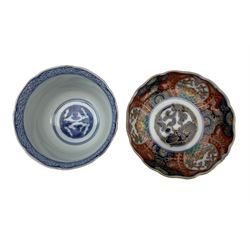 Japanese Meiji Imari bowl and dish, each bearing Fuki Chosun character marks beneath, bowl D9.5cm (2)
