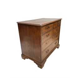 Georgian oak chest, the rectangular and moulded top over two short and three long graduated drawers, raised on bracket supports W106cm, H90cm, D60 