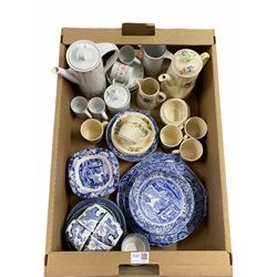Royal Doulton coffee set no. D6096, a German coffee set, Spode Italian part dinner ware etc in one box