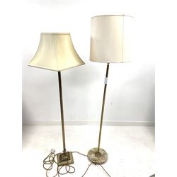 Two brass standard lamps 