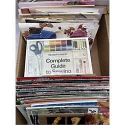 Various cookery and sewing books & magazines etc in two boxes