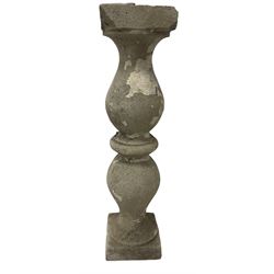 Set of four cast stone balustrade balusters 