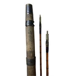 Hardy three-piece split cane fly rod, 9ft 4