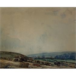 Kershaw Schofield (British 1872-1941): Yorkshire Moorland Landscape, watercolour signed 29cm x 36cm 