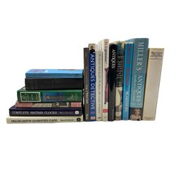 Selection of antiques reference books including Britten's Watch and Clockmakers Handbook etc