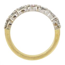 18ct gold seven stone round brilliant cut diamond half eternity ring, total diamond weight approx 2.00 carat
