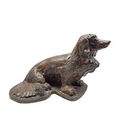 Bronze of a seated spaniel, signed and with foundry mark of Fiorini London L23cm x H16cm  Provenance:  3rd Earl of Feversham