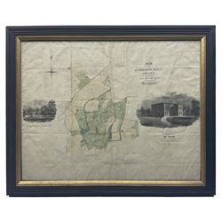 English School (19th century): Map of the Overstone Hall Estate in the Parishes of Overstone and Sywell in the County of Northampton, engraved map with hand-colouring 42cm x 53cm