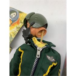 Pallitoy Action Man helicopter pilot with flight suit, short boots and helmet, boxed