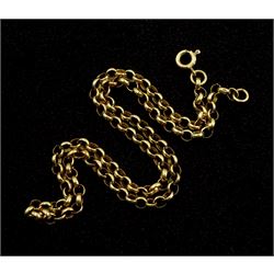 9ct gold belcher link necklace hallmarked, approx 6.85gm