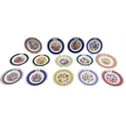 Collection of fourteen Chelsea Flower Show plates by Worcester, Aynsley, Wedgwood etc. earliest 1986 (14)