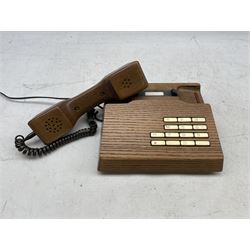 1970s Elm telephone by Gfeller Trub, L22cm 