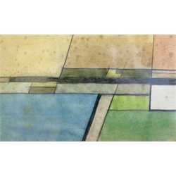 Gavin Pomeroy (British 1929-): 'Plymouth Hoe', abstract watercolour signed titled and dated 1974 on the mount 22cm x 35cm