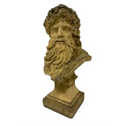 Composite stone classical design plaque depicting the Greek god Poseidon