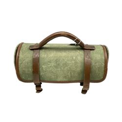 Pair of bowling woods by Jacques in canvas and stitched leather bag