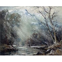Robert Leslie Howey (British 1900-1981): 'Snow Shower in Borrowdale', mixed media signed, titled on label verso 35cm x 44cm
Provenance: with The Hawkshead Gallery, Ambleside, label verso