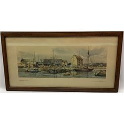 Two framed carriage prints from the LNER post-war series, 1945-57 comprising Woodbridge, Suffolk and London, Cleopatra's Needle and Embankment, both after Jack Merriott, 24cm x 50cm (2)