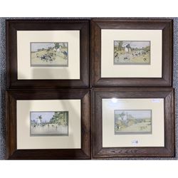 Set four Cecil Aldin (British 1870-1935) chromolithographs together with a landscape pastel (5)