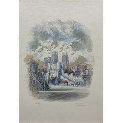 George Fall (British 1845-1925): 'Bootham Bar - Minster York', watercolour signed and titled 33cm x 23cm (unframed)