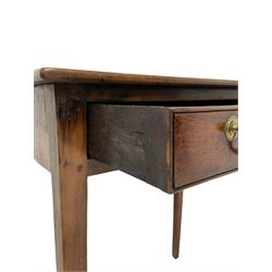 19th century cherry wood side table, fitted with single drawer, on square tapering supports