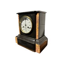 French marble and Belgium slate mantle clock