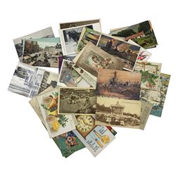 Number of loose postcards including WWI, Topographical etc
