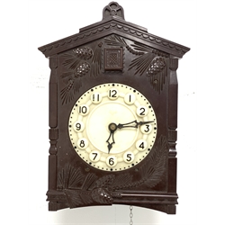 Mid to late 20th century Russian Cuckoo clock, baker light dial inscribed 'Majac' and 'Made in USSR', striking hammer on coil, with weights and pendulum