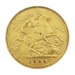 King Edward VII 1909 gold half sovereign