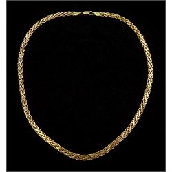 9ct gold flattened link necklace, hallmarked 