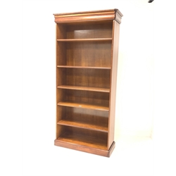 Grange Furniture -French cherry wood open bookcase fitted with four adjustable and one fixed shelf, W88cm, H200cm, D33cm