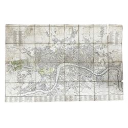 John Cary's New and Accurate Plan of London and Westminster, the Borough of Southwick and parts Adjacent - folding linen backed map 1806