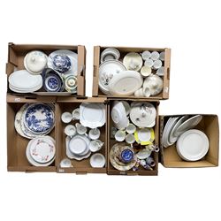 Shelley deco style tea set for 12 together with quantity of other china including Wedgwood gilt plates in six boxes