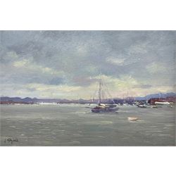 John Shave (British 20th century): 'Early Morning', oil on board signed, titled verso 20cm x 30cm
Notes: John Shave is a member of the Wapping Group of Artists and the East Anglian Marine Artists