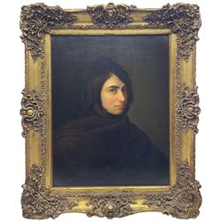 Ricardo María Navarette Y Fos (Spanish 1834-1909): Portrait of a Lady - Reputedly Dona Maria Pacheco, oil on canvas unsigned, labelled verso 63cm x 49cm