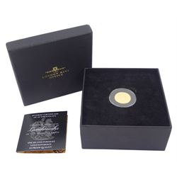 Queen Elizabeth II 1980 gold proof full sovereign coin, with The London Mint Office certificate