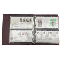 Mostly Queen Elizabeth II Great British first day covers, many with special postmarks and printed addresses, housed in eight albums and an empty album with spare leaves, in one box