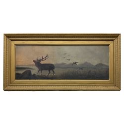 After Edwin Landseer (British 1802-1873): 'Sanctuary', 19th century oil on canvas unsigned 24cm x 65cm