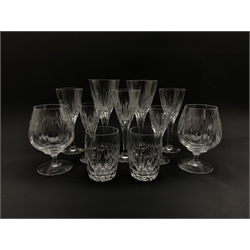 Part set of Stuart Crystal Salisbury pattern glass comprising two wine, three sherry, two cordial, two brandy and two small tumblers (11)